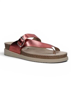 Mephisto Metallic Rose Leather Helen Toe Post Sandals